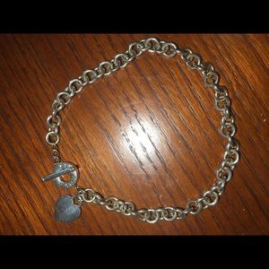 Tiffany & Co. Silver Heart Tag Toggle Necklace